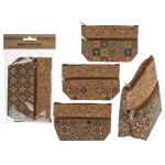 Τσαντάκι Φελλού Με Φερμουάρ Σχέδιο Mandala 17.5x11cm Σε 4 Σχέδια