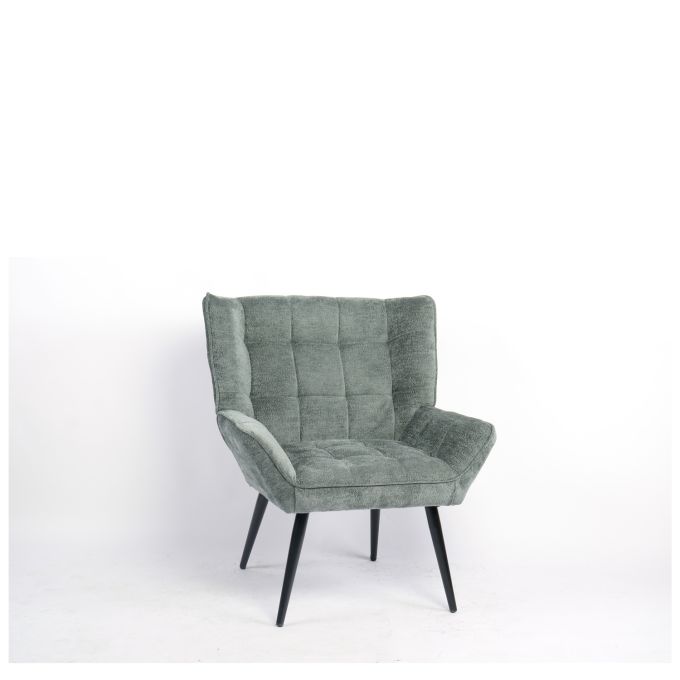 Πολυθρόνα ArteLibre TIVA Πράσινο Ύφασμα Σενίλ/Μέταλλο 84x78x77cm