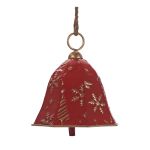 Χριστουγεννιάτικο Κρεμαστό Διακοσμητικό Καμπάνα Κόκκινο/Χρυσό 19.5x24cm