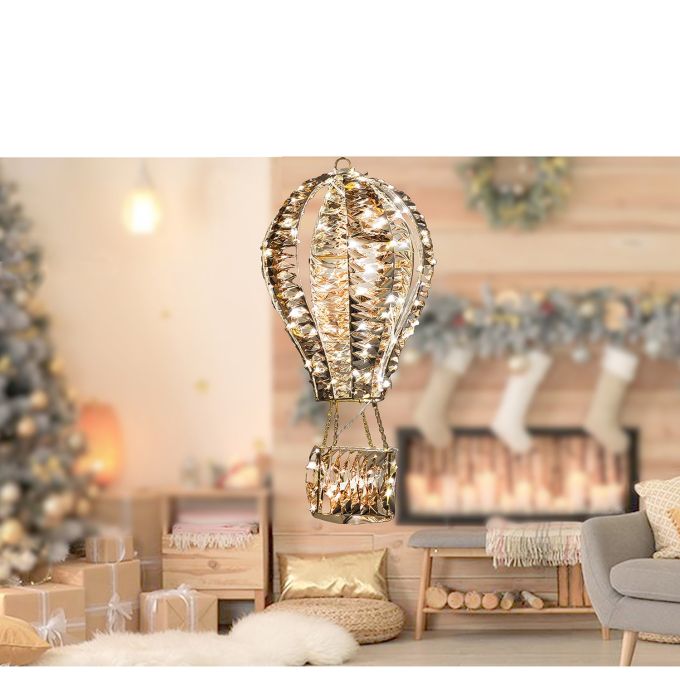 Χριστουγεννιάτικο Διακοσμητικό Αερόστατο Με 140 MicroLED Θερμό Λευκό 30cm