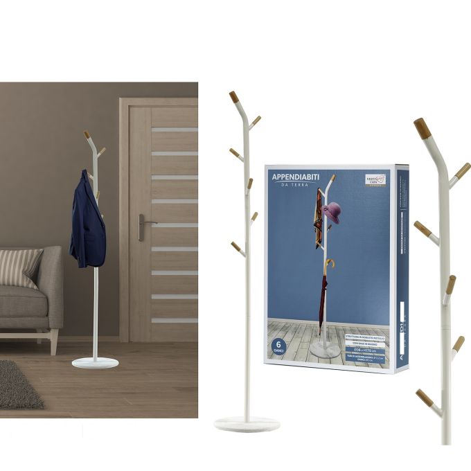 Καλόγερος Λευκό Μέταλλο/Ξύλο Φ36x175cm