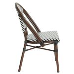 Πολυθρόνα Κήπου ArteLibre AKIRA Λευκό/Μαύρο/Καφέ Μπαμπού/Rattan 48x56x86cm