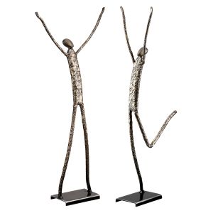 Φιγούρα Άτομο 'Emotion' Μέταλλο Ασημί 2Τμχ 5.5x17x36cm