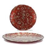 Χριστουγεννιάτικο Πιάτο Κόκκινο/Χρυσό 32cm