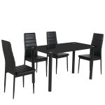 Σετ Τραπεζαρίας (4+1) ArteLibre TAGETES Μαύρο 120x70x75cm