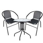 Σετ Τραπεζαρία Κήπου ArteLibre EARTH Μέταλλο Μαύρο Με 2 Πολυθρόνες