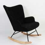 Πολυθρόνα Κουνιστή ArteLibre CANDY CANE Μαύρο Ύφασμα/Μέταλλο/Ξύλο 91x67x86cm