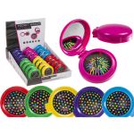 Καθρεπτάκι Τσέπης Με Βουρτσάκι Μαλλιών Πλαστικό Φ7cm Σε 6 Χρώματα