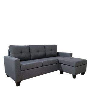 Καναπές Γωνιακός ArteLibre IDRIL Αναστρέψιμος Γκρι Ύφασμα 205x162x84cm