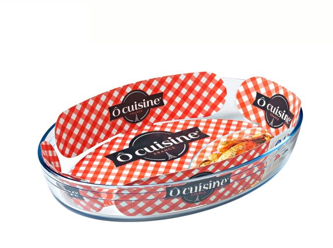 Ταψί Πυρέξ Οβάλ 4lt Διάφανο Γυαλί 39x27x6.5cm