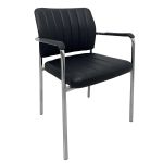 Καρέκλα Επισκέπτη PROGUEST Μαύρο/Χρώμιο PU/Μέταλλο 45x43x78.5cm
