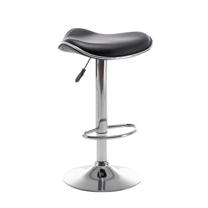 Σκαμπό Bar ArteLibre MOD Πτυσσόμενο Μαύρο PU/Μέταλλο 44.5x43x65.5-83.5cm