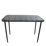 Τραπέζι Κήπου ArteLibre ANNIUS Μαύρο Μέταλλο/Rattan/Γυαλί 120x70x78cm