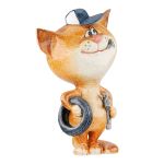 Φιγούρα Γάτα 'Screwdriver' Πολυ Πορτοκαλί 6x8x12.5cm