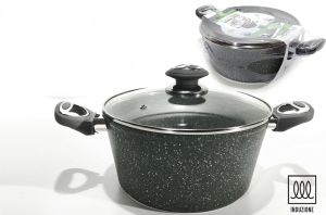 Κατσαρόλα Αντικολλητική Αλουμινίου Με Επίστρωση Stone Λαβές Soft-Touch Φ28cm