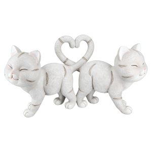 Φιγούρα Γάτα 'Kitten' Πολυρεζίνη Γκρι 7.5x20x11cm 2Τμχ