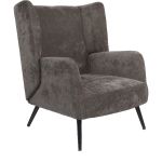 Πολυθρόνα ArteLibre NORA Γκρι Ύφασμα/Μέταλλο 100x80x89cm