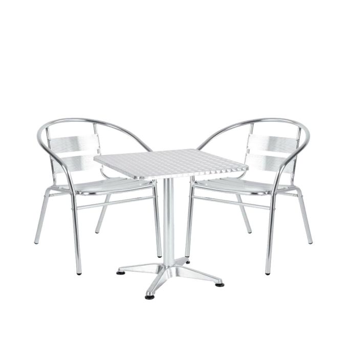 Σετ Τραπεζαρία Κήπου ArteLibre CALLISTO Αλουμίνιο Ασημί Με 2 Πολυθρόνες 14990098