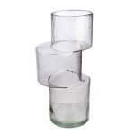 Βάζο 'Levels' Γυαλί Γκρι 11.5x13.5x28.5cm