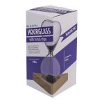 Κλεψύδρα 1 Λεπτού Με Μαγνητική Άμμο Σε Ξύλινη Βάση Διάφανο/Μοβ Γυαλί 16cm