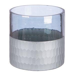 Ανεμοφωτιστικό 'Canus' Γυαλί Γκρι/Ασημί 10x10cm