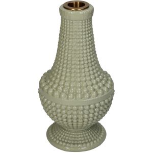 Κηροπήγιο ArteLibre Χάντρες Μπεζ Polyresin 10.8x10.8x19.3cm