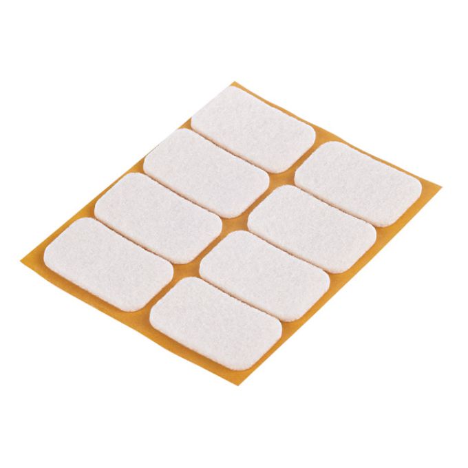 Τσοχάκια Συνθετικά Αυτoκόλλητα Λεία Δάπεδα Λευκό 22x36mm 8Τμχ