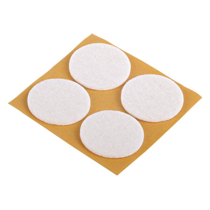 Τσοχάκια Συνθετικά Αυτoκόλλητα Λεία Δάπεδα Λευκό Φ35mm 4Τμχ