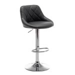 Σκαμπό Bar ArteLibre GARSA Με Πλάτη Πτυσσόμενο Μαύρο PU/Μέταλλο 46x46x83-105cm