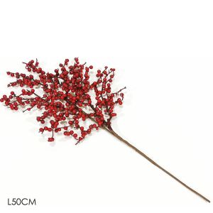 Χριστουγεννιάτικο Κλαδί Με Κόκκινα Μούρα 50cm