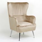 Πολυθρόνα ArteLibre VITTORIA Καφέ Βελούδο 76x79x101cm