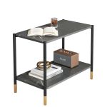 Τραπεζάκι Σαλονιού ArteLibre ASSA Γκρι Με Όψη Μαρμάρου MDF/Μέταλλο 60x40x55cm