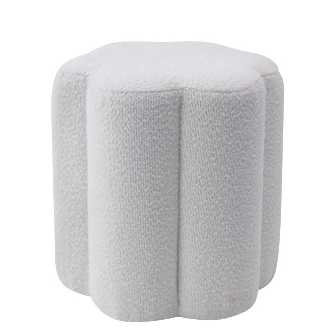 Σκαμπό ArteLibre BAT FLOWER Γκρι Ανοιχτό Ύφασμα Μπουκλέ 38x38x40cm