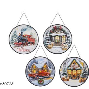 Χριστουγεννιάτικο Κρεμαστό Διακοσμητικό Φ30cm Σε 4 Σχέδια