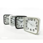 Ξυπνητήρι Τετράγωνο Λευκό/Μαύρο/Γκρι Πλαστικό 13x13cm Σε 4 Χρώματα