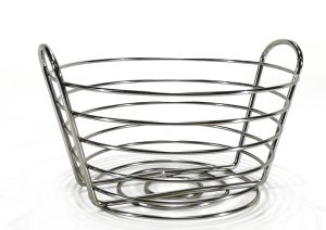 Φρουτιέρα Ασημί Μέταλλο Φ25.5x17.5cm