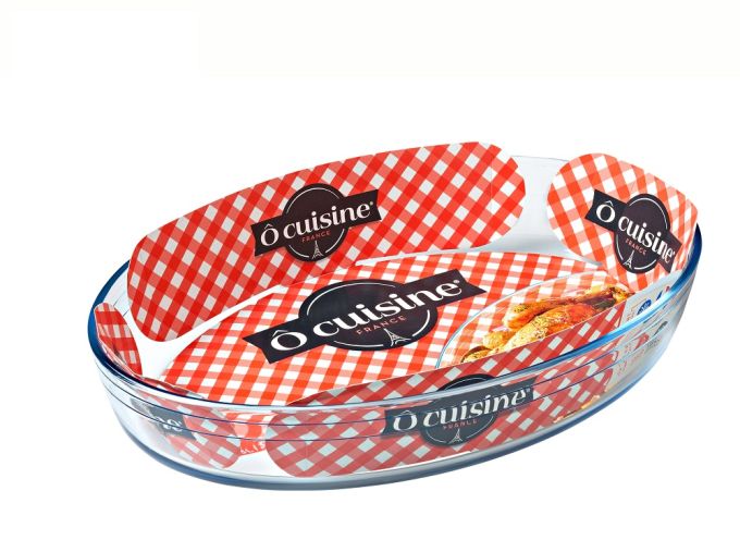 Ταψί Πυρέξ Οβάλ 3lt Διάφανο Γυαλί 35x24x6.5cm
