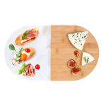 Οβάλ Δίσκος Σερβιρίσματος Μάρμαρο/Μπαμπού 37x22cm ALPINA