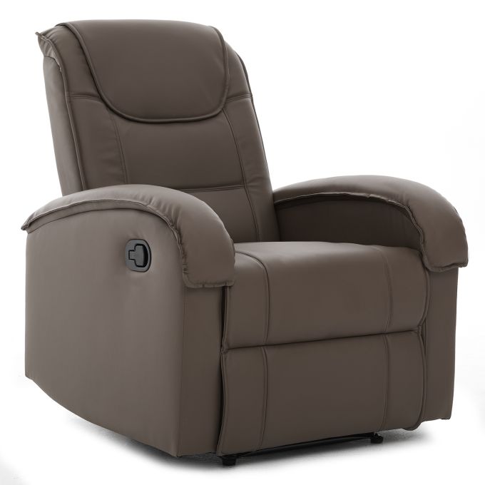 Πολυθρόνα Ανακλινόμενη ArteLibre CELAENO Καφέ PU 80x96x97cm