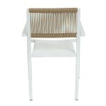 Πολυθρόνα Κήπου ArteLibre HORUS Λευκό/Καφέ Αλουμίνιο/Rattan 56x58x83cm