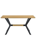 Τραπέζι Τραπεζαρίας ArteLibre ELDRIDGE Sonoma/Μαύρο Μέταλλο/Μοριοσανίδα 160x80x74cm