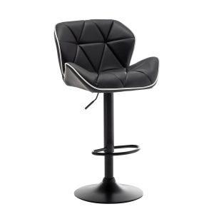 Σκαμπό Bar ArteLibre DRASH Με Πλάτη Πτυσσόμενο Μαύρο PU/Μέταλλο 54x52x87-109cm