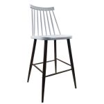 Σκαμπό Bar ArteLibre MARANTA Λευκό/Καρυδί PP/Μέταλλο 45x46x97cm