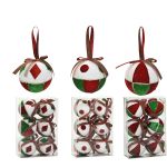 Χριστουγεννιάτικη Μπάλα Πολύχρωμο 80mm Σετ 6Τμχ Σε 3 Σχέδια