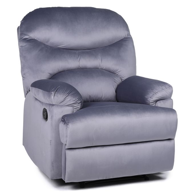 Πολυθρόνα Ανακλινόμενη ArteLibre NASHIRA Γκρι Βελούδο 88x90x99cm