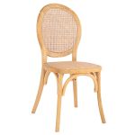 Καρέκλα Επαγγελματική ArteLibre Στοιβαζόμενη TELESTO Δρυς Ξύλο/Rattan 45x42x92cm