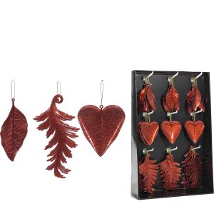 Χριστουγεννιάτικα Κρεμαστά Διακοσμητικά Κόκκινο Σε 3 Σχέδια