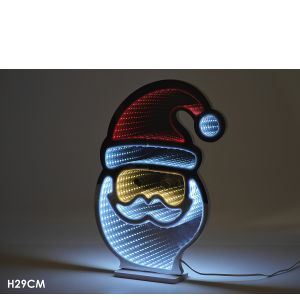 Χριστουγεννιάτικη LED Infinity Φιγούρα Άγιος Βασίλης 29cm Με USB