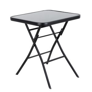 Τραπέζι Μεταλλικό ArteLibre Πτυσσόμενο TAURUS Μαύρο 60x60x70cm