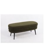 Παγκάκι Ottoman ArteLibre TONDO Πράσινο Ύφασμα Teddy/Μέταλλο 42x112x44cm